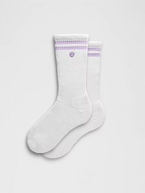 Lululemon Daily Essential Socks in Lilac & White Women’s Size Large NWT